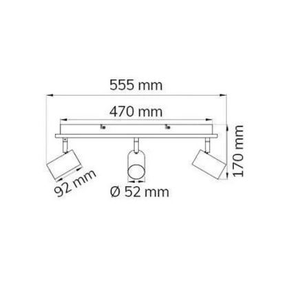 Wofi 11591 - LED Спот BALI 3xGU10/5W/230V + 2xLED/6W/230V 3000K