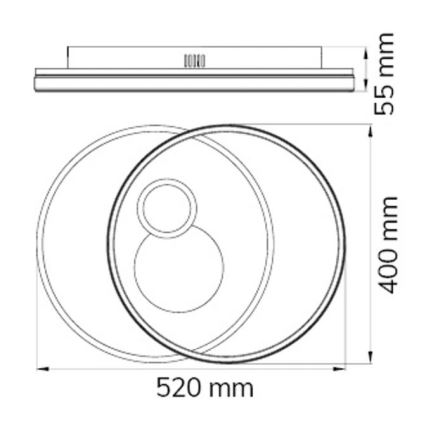 Wofi 11621 - LED Димируем плафон AKON LED/38W/230V 2700-5500K + дистанционно