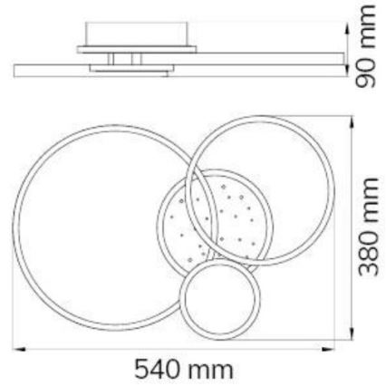 Wofi 11657 - LED Димируем полилей за повърхностен монтаж KIAH LED/32,5W/230V 3000K