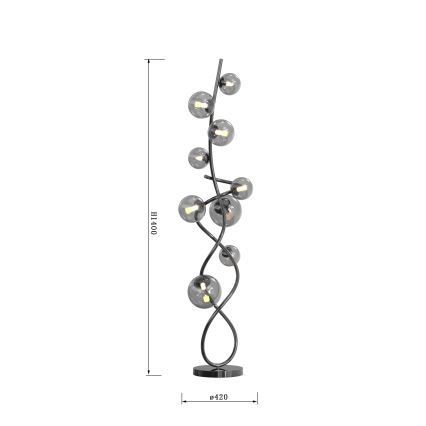 Wofi 3014-905 - LED Лампион NANCY 9xG9/3,5W/230V черен хром