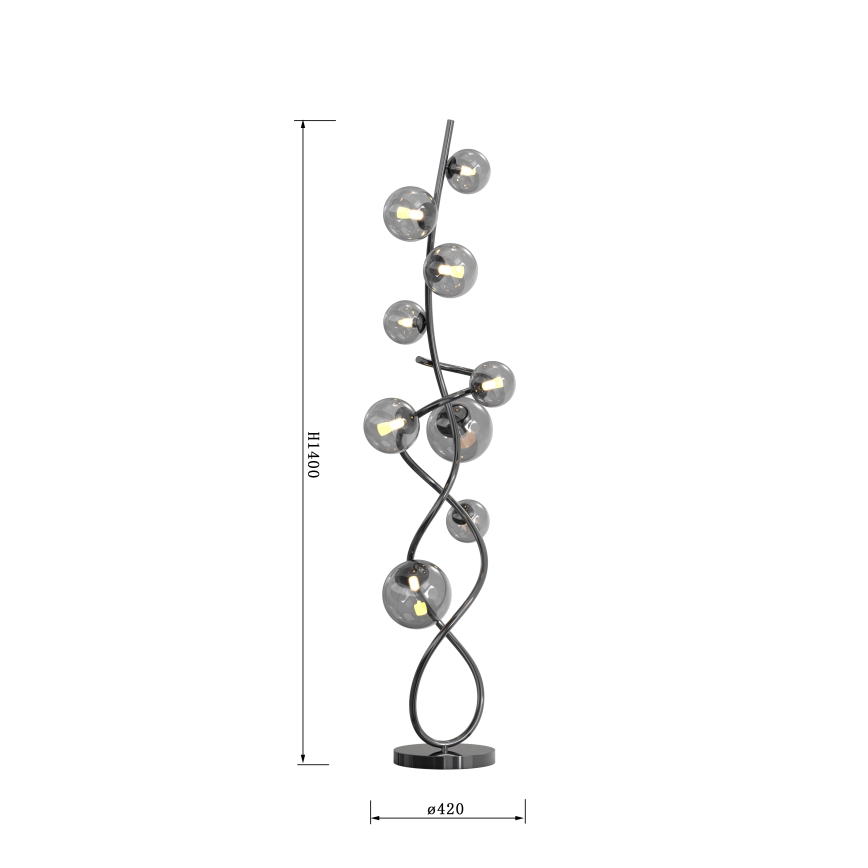 Wofi 3014-905 - LED Лампион NANCY 9xG9/3,5W/230V черен хром