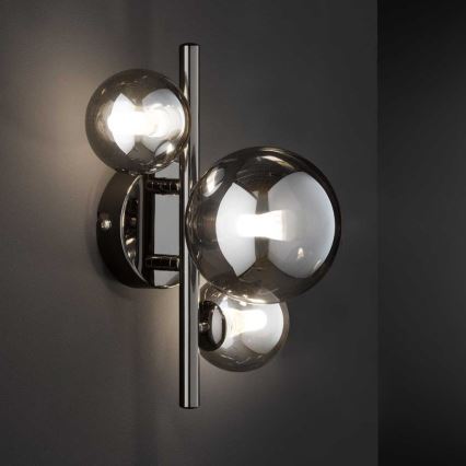 Wofi 4014.03.24.9000 - LED аплик VILLA 3xG9/3W/230V черен/лъскав хром