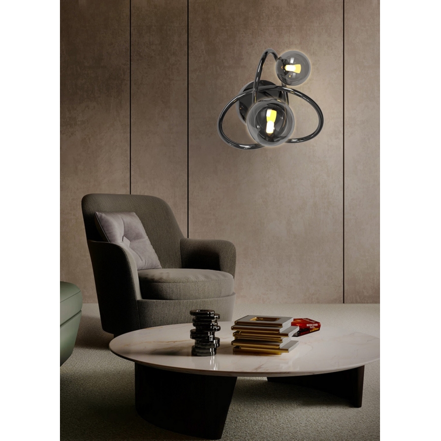 Wofi 4014-205 - LED аплик NANCY 2xG9/3,5W/230V черен/лъскав хром