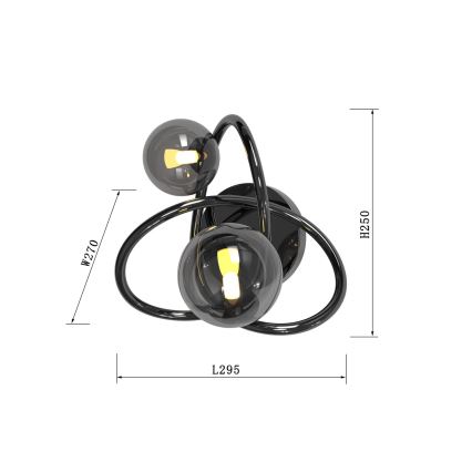 Wofi 4014-205 - LED аплик NANCY 2xG9/3,5W/230V черен/лъскав хром