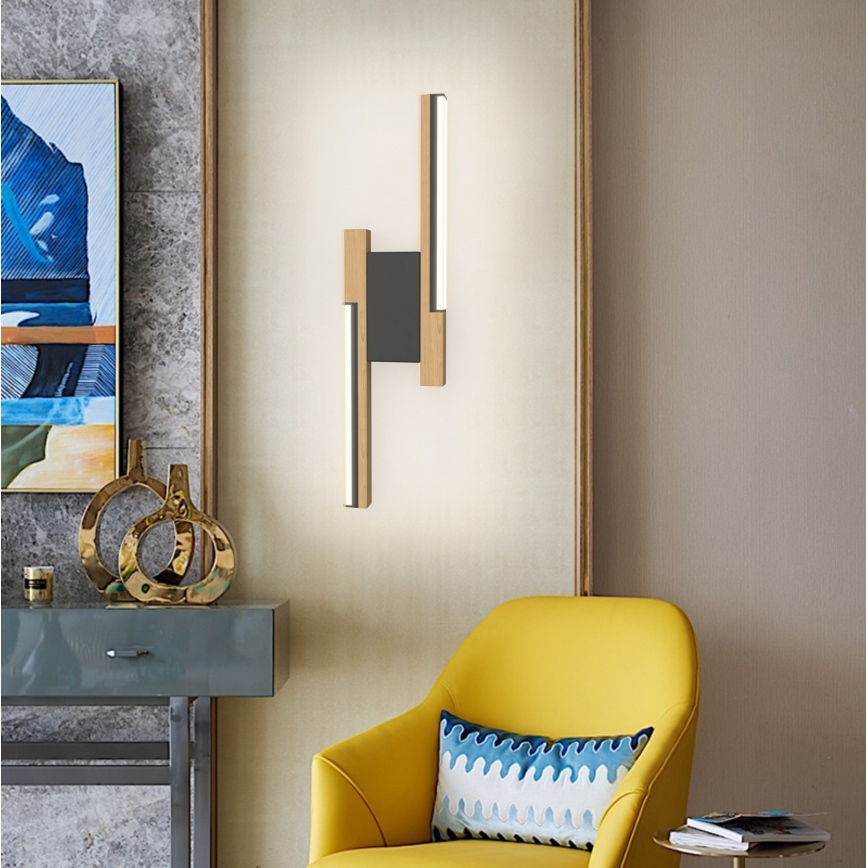 Wofi 4031-206- LED димируем стенен аплик PALERMO 11W/230V каучуково дърво