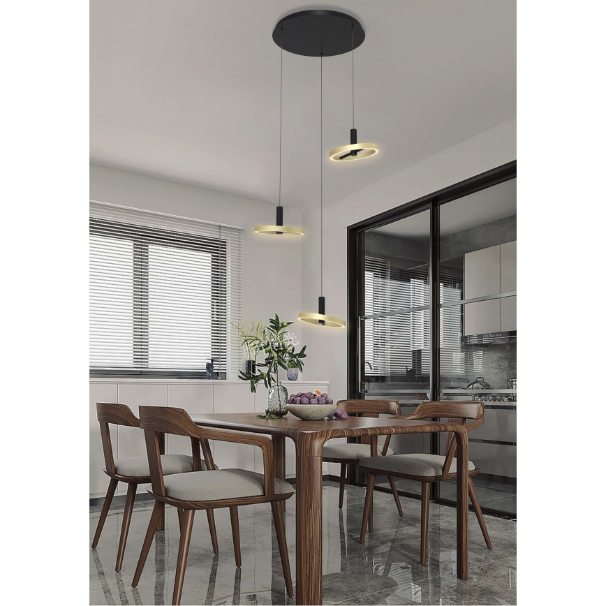 Wofi 5016-304 - LED Димируем пендел BREST LED/26W/230V черен/златист