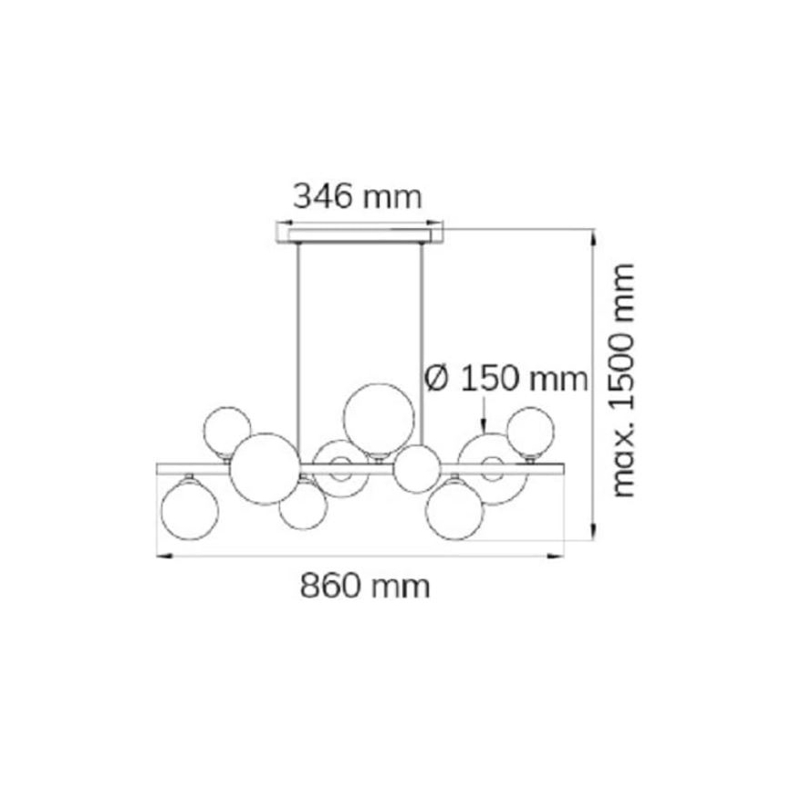 Wofi 6014.10.14.9000 - LED Пендел VILLA 10xG9/3W/230V златист