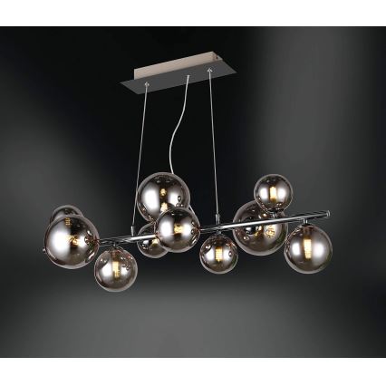 Wofi 6014.10.24.9000 - LED Пендел VILLA 10xG9/3W/230V черен/лъскав хром
