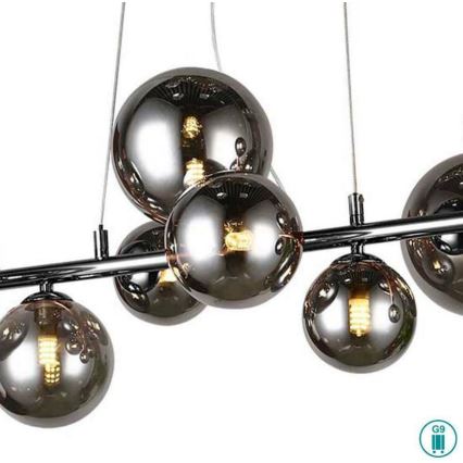 Wofi 6014.10.24.9000 - LED полилей на кабел VILLA 10xG9/3W/230V черен/лъскав хром