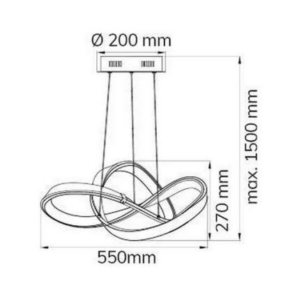 Wofi 6134.01.88.9000 - LED Димируем пендел INDIGO LED/44W/230V