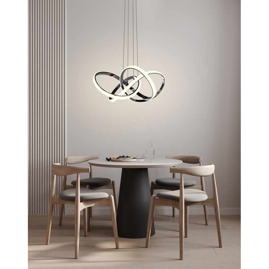 Wofi 6134-105L - LED Димируем пендел INDIGO LED/50W/230V черен/лъскав хром