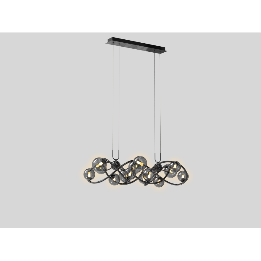 Wofi 7014-1405 - LED Пендел NANCY 14xG9/3,5W/230V черен/лъскав хром