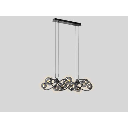 Wofi 7014-1405 - LED Пендел NANCY 14xG9/3,5W/230V черен/лъскав хром