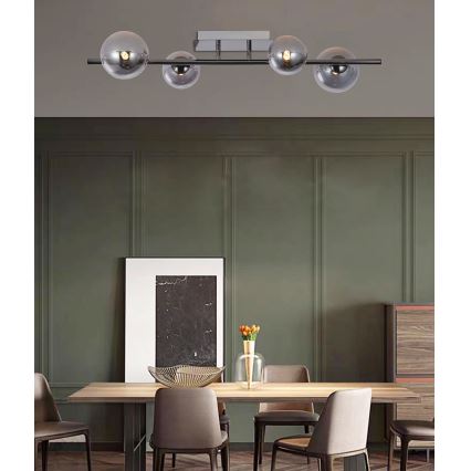 Wofi 7014-405W - LED Полилей за повърхностен монтаж VILLA 4xG9/3W/230V черен