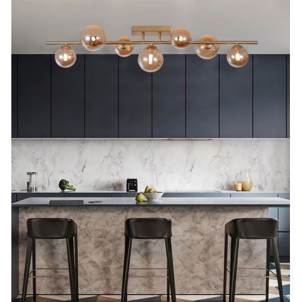 Wofi 7014-701W - LED Полилей за повърхностен монтаж VILLA 7xG9/3W/230V златист