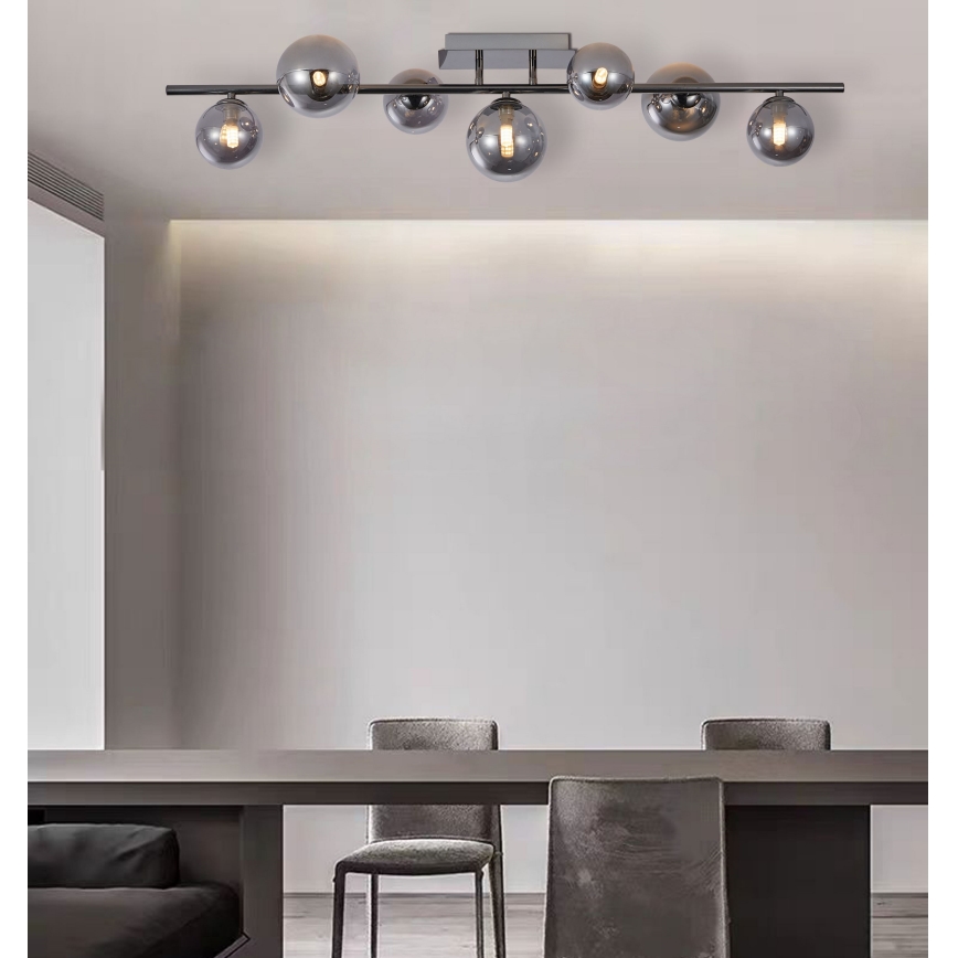 Wofi 7014-705W - LED Полилей за повърхностен монтаж VILLA 7xG9/3W/230V черен