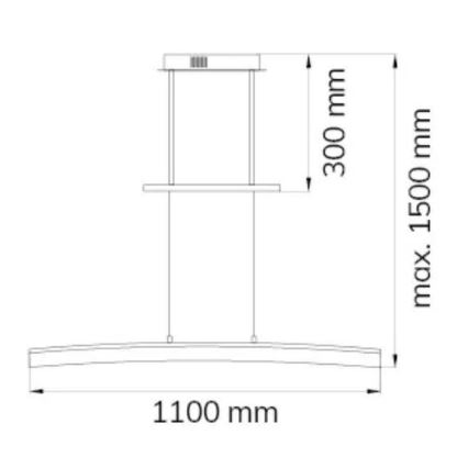 Wofi 7230.01.64.6000 - LED Димируем пендел FERROL LED/28W/230V