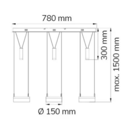 Wofi 7263.06.54.6000 - LED Димируем пендел JETTE 3xLED/7,5W/230V + 3xLED/1W