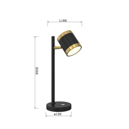 Wofi 8003-104S - LED Димируема настолна лампа TOULOUSE LED/10W/230V черен/златист