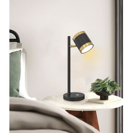 Wofi 8003-104S - LED Димируема настолна лампа TOULOUSE LED/10W/230V черен/златист