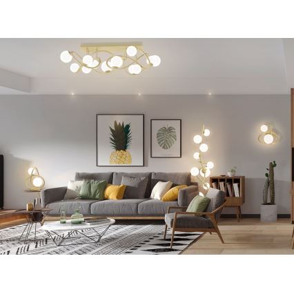 Wofi 8014-201 - LED Настолна лампа NANCY 2xG9/3,5W/230V златист/бял