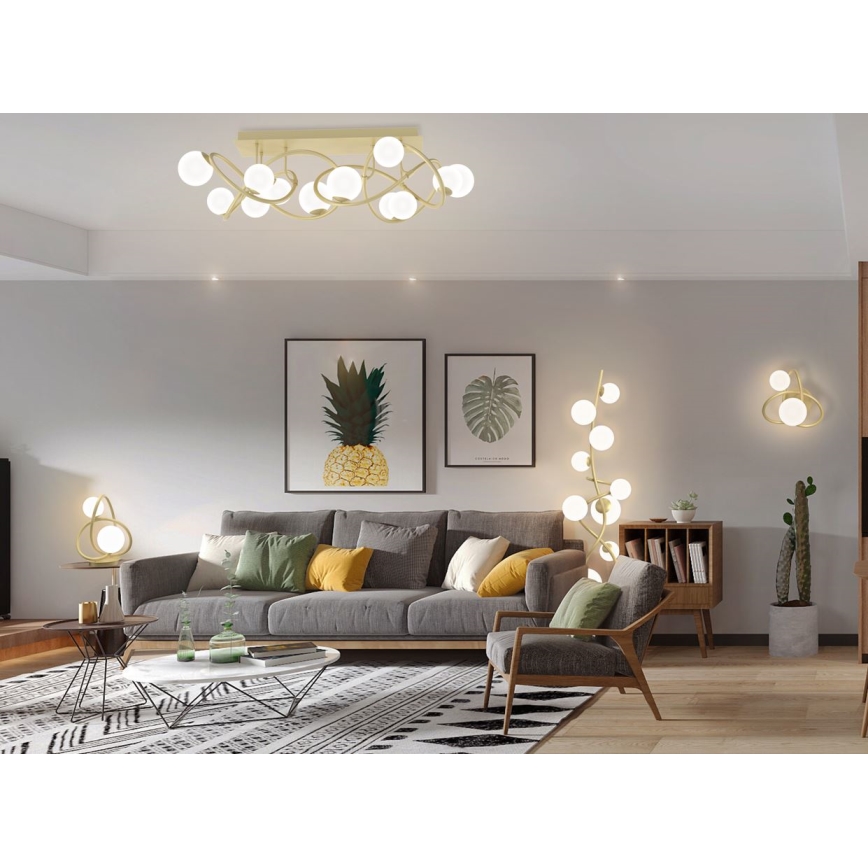 Wofi 8014-201 - LED Настолна лампа NANCY 2xG9/3,5W/230V златист/бял