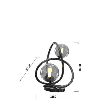 Wofi 8014-205 - LED Настолна лампа NANCY 2xG9/3,5W/230V черен/лъскав хром