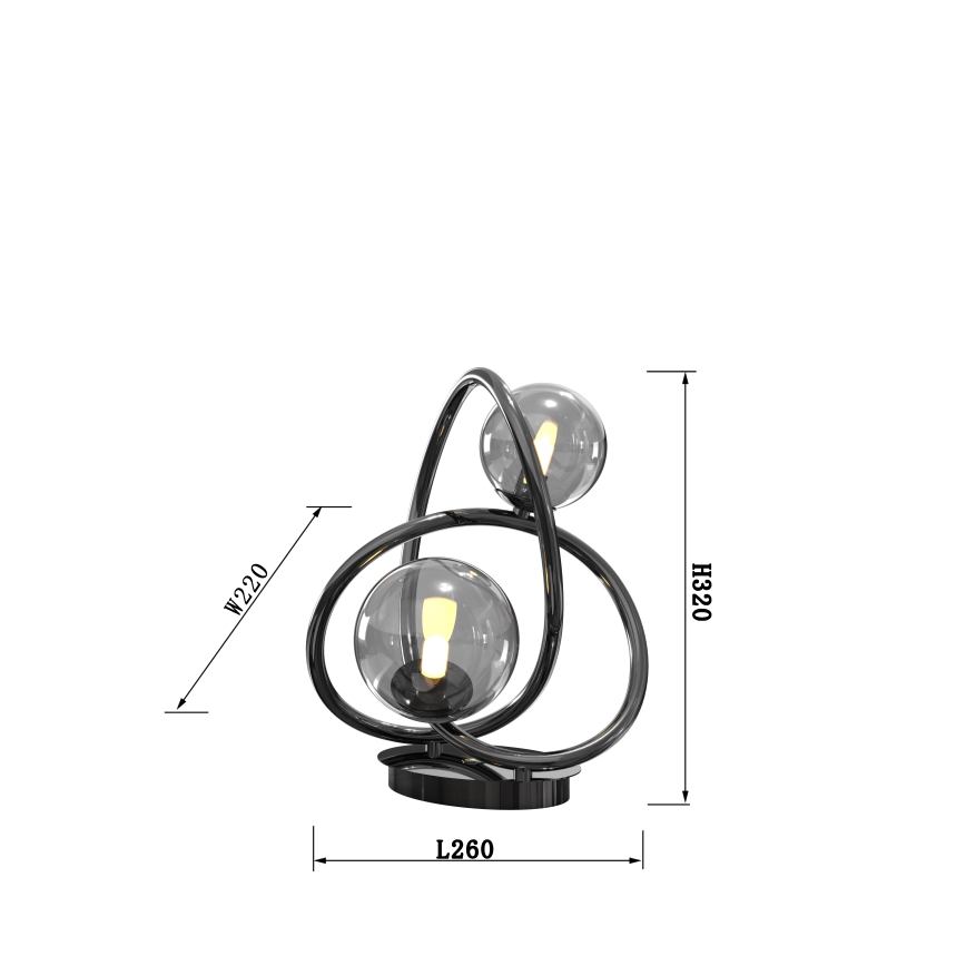 Wofi 8014-205 - LED Настолна лампа NANCY 2xG9/3,5W/230V черен/лъскав хром