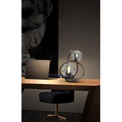 Wofi 8014-205 - LED Настолна лампа NANCY 2xG9/3,5W/230V черен/лъскав хром