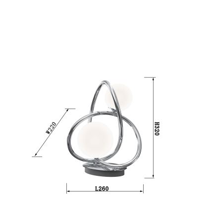 Wofi 8014-207 - LED Настолна лампа NANCY 2xG9/3,5W/230V лъскав хром