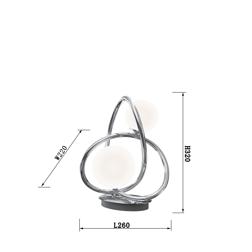 Wofi 8014-207 - LED Настолна лампа NANCY 2xG9/3,5W/230V лъскав хром
