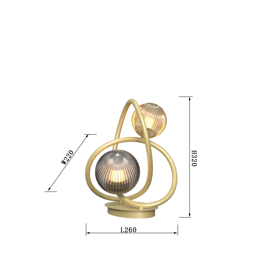 Wofi 8015-204 - LED Настолна лампа METZ 2xG9/3,5W/230V златист/сив