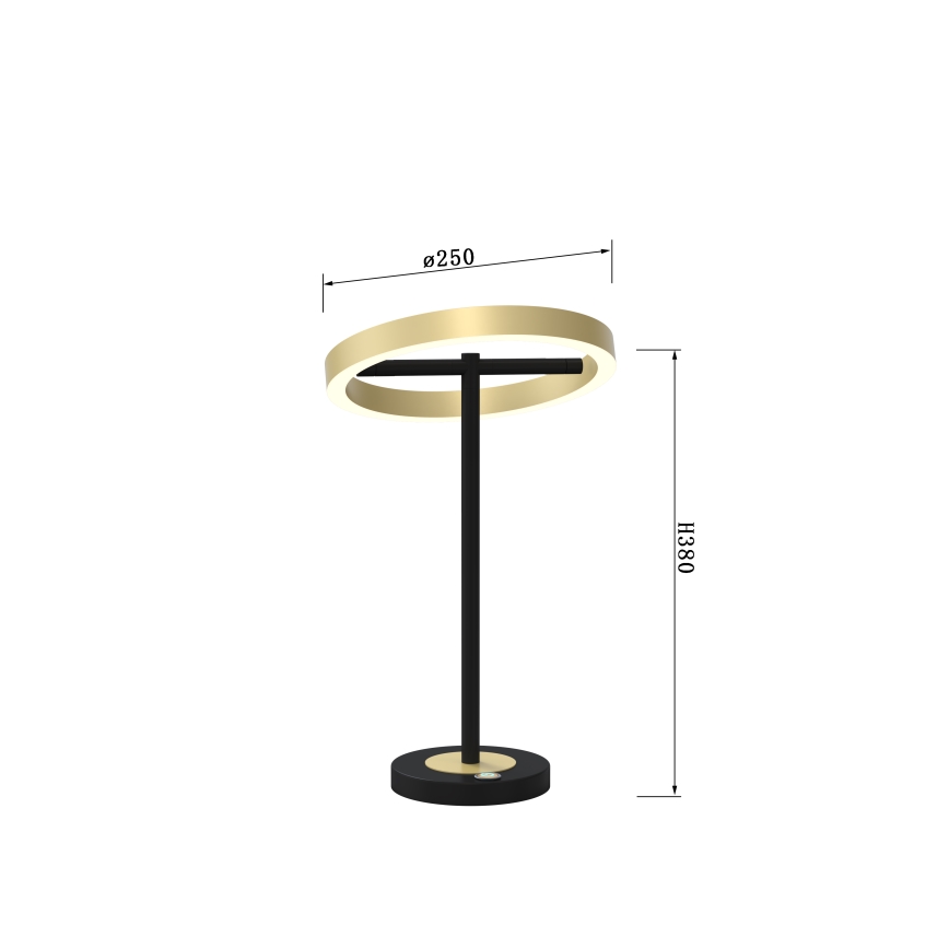 Wofi 8016-104 - LED Сензорна димируема настолна лампа BREST LED/10,5W/230V черен/златист