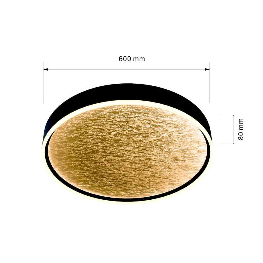 Wofi 9002-104L - LED Димируем плафон BORDEAUX LED/60W/230V черен/златист