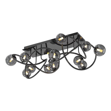 Wofi 9014-1205 - LED Полилей за повърхностен монтаж NANCY 12xG9/3,5W/230V черен/лъскав хром
