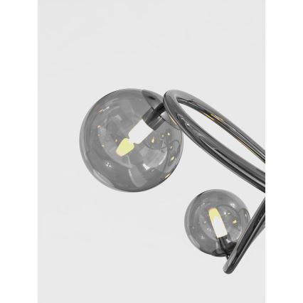 Wofi 9014-805 - LED Полилей за повърхностен монтаж NANCY 8xG9/3,5W/230V черен/лъскав хром