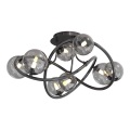 Wofi 9014-805 - LED Полилей за повърхностен монтаж NANCY 8xG9/3,5W/230V черен/лъскав хром