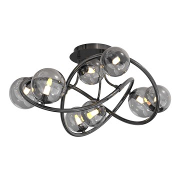 Wofi 9014-805 - LED Полилей за повърхностен монтаж NANCY 8xG9/3,5W/230V черен/лъскав хром