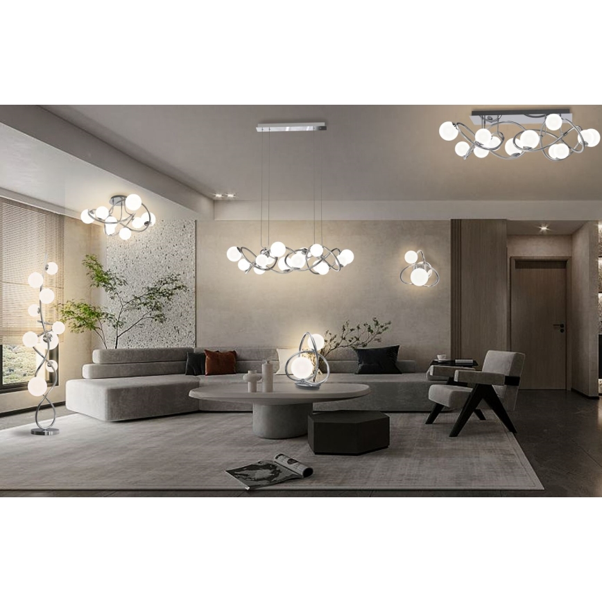 Wofi 9014-807 - LED Полилей за повърхностен монтаж NANCY 8xG9/3,5W/230V лъскав хром