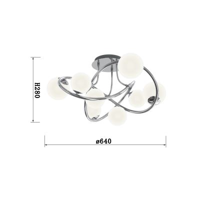 Wofi 9014-807 - LED Полилей за повърхностен монтаж NANCY 8xG9/3,5W/230V лъскав хром