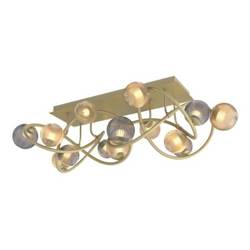 Wofi 9015-1204 - LED Полилей за повърхностен монтаж METZ 12xG9/3,5W/230V златист/сив
