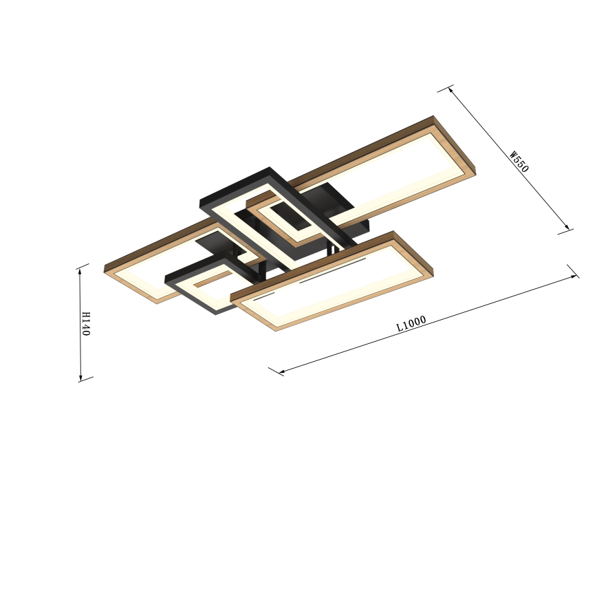 Wofi 9022-506 - Димируемо LED таванно осветително тяло MATERA LED/60W/230V