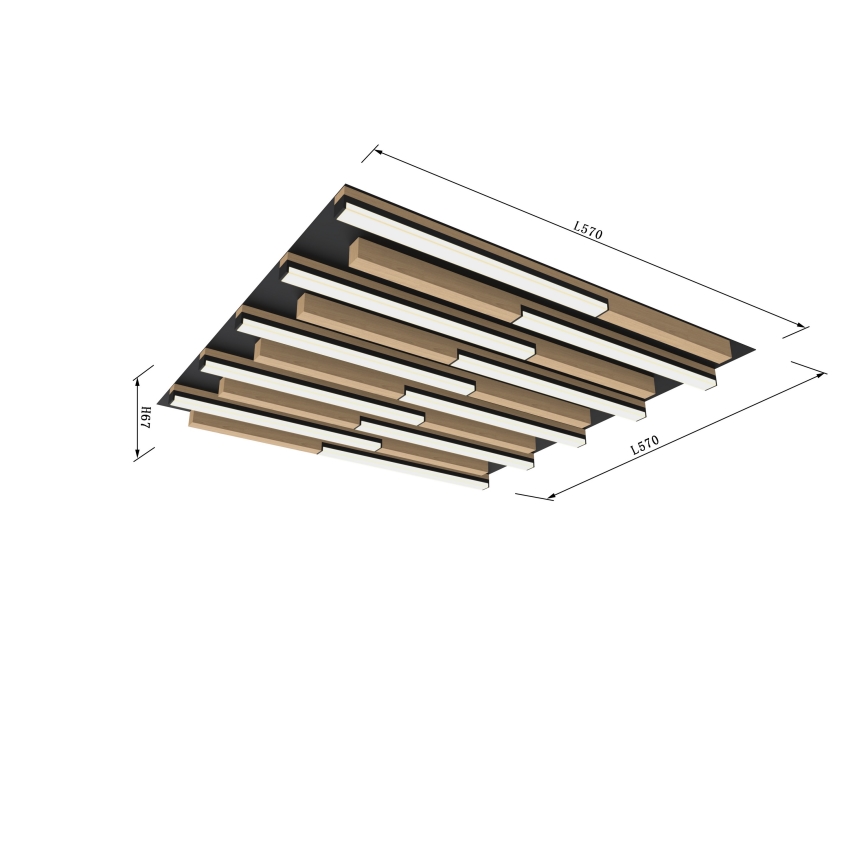 Wofi 9031-1006 - LED Димируем плафон PALERMO LED/40W/230V каучуково дърво