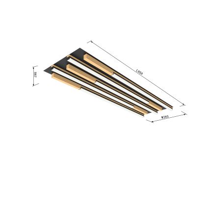 Wofi 9031-506L - LED Димируем плафон PALERMO LED/57W/230V каучуково дърво