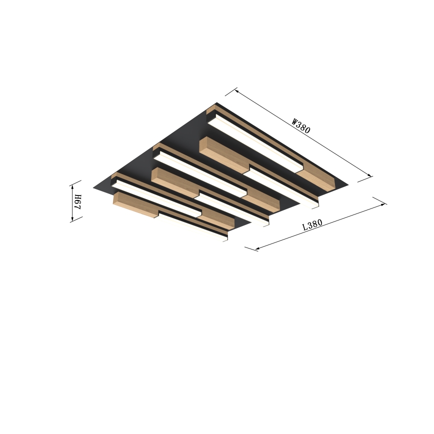 Wofi 9031-606 - LED Димируем плафон PALERMO LED/26W/230V каучуково дърво