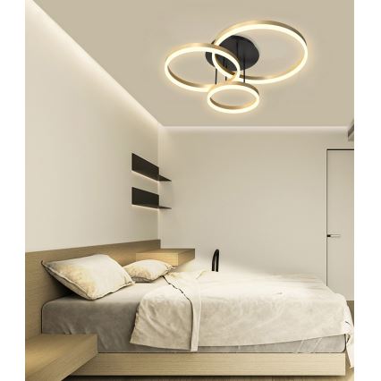 Wofi 9049-401 - LED регулируема плафониера PERPIGNAN LED/51W/230V златисто