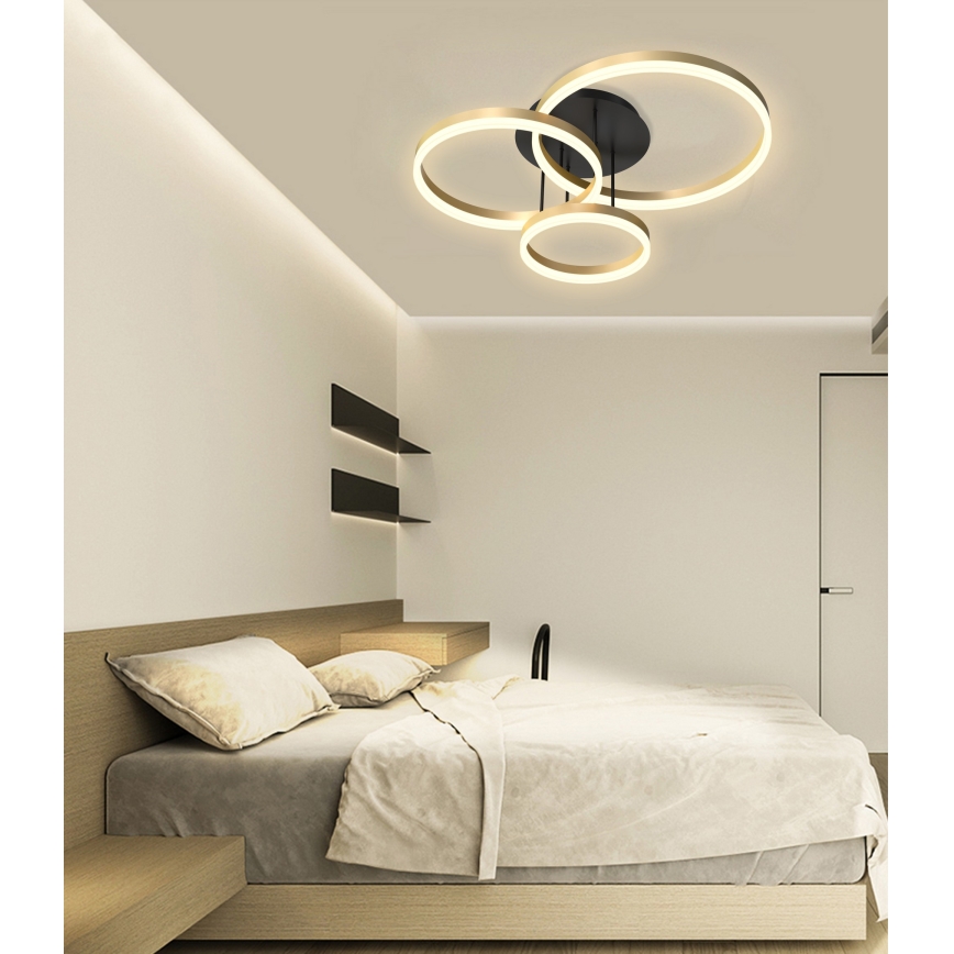 Wofi 9049-401 - LED регулируема плафониера PERPIGNAN LED/51W/230V златисто