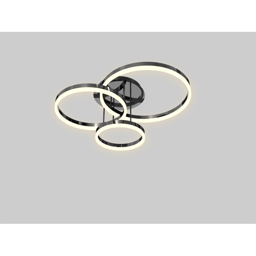 Wofi 9049-405 - LED регулируема плафониера PERPIGNAN LED/51W/230V черен/лъскав хром