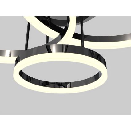 Wofi 9049-405 - LED регулируема плафониера PERPIGNAN LED/51W/230V черен/лъскав хром
