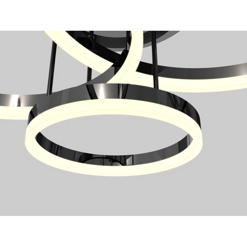 Wofi 9049-405 - LED регулируема плафониера PERPIGNAN LED/51W/230V черен/лъскав хром
